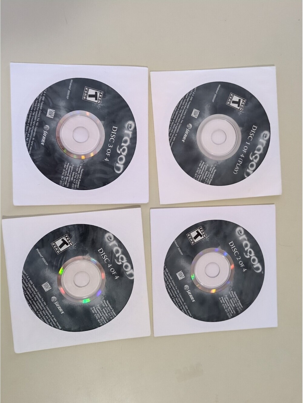 Eragon 4 Disc Set for PC Windows 2000/XP (Sierra 2006) Rated "T" Complete - GC